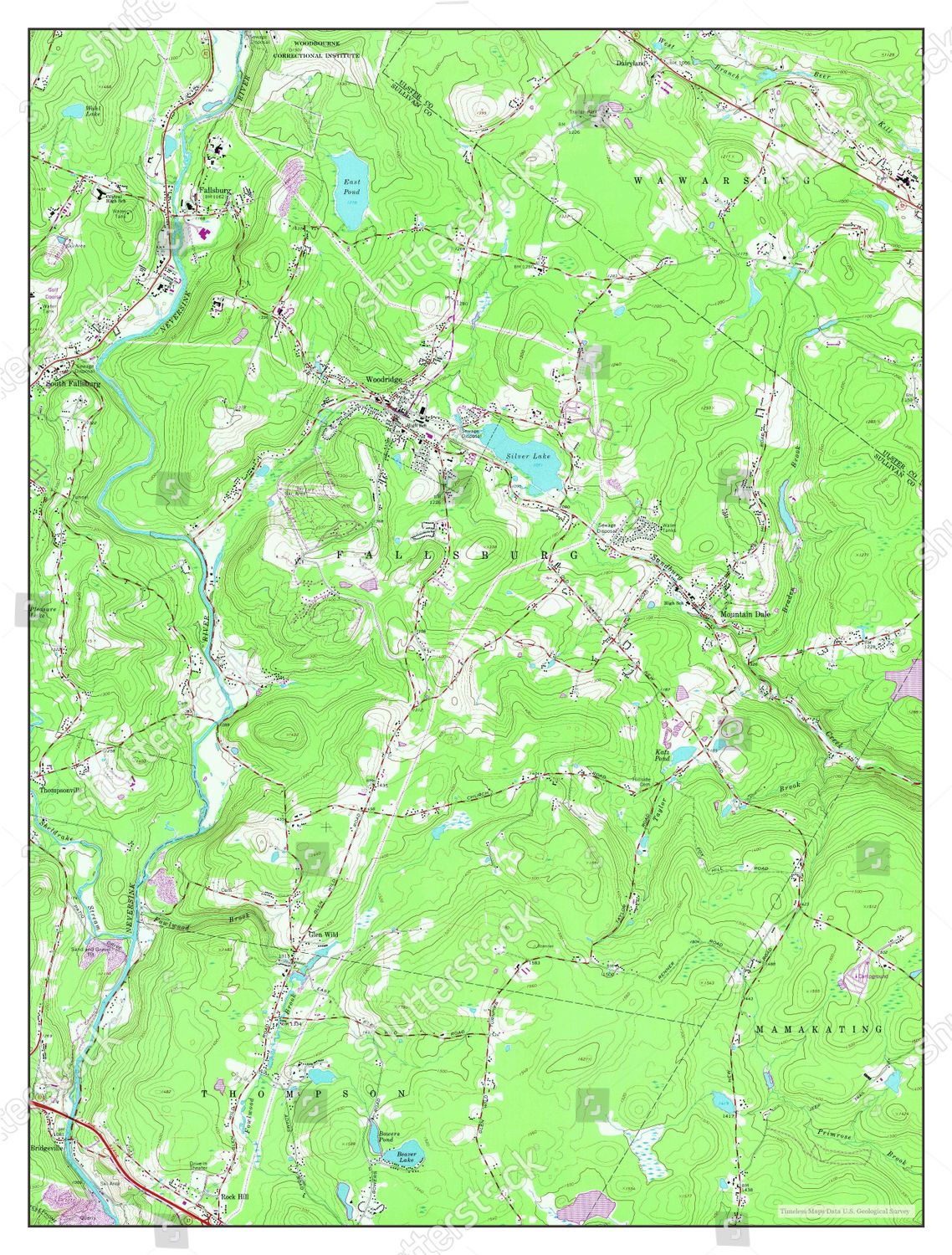 Usa Timeless Maps Woodridge New York Editorial Stock Photo Stock