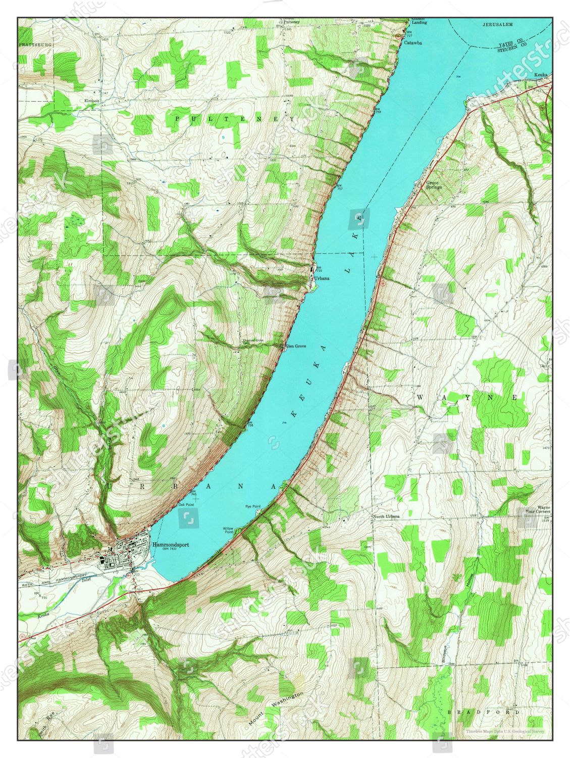Usa Timeless Maps Hammondsport New York Editorial Stock Photo Stock