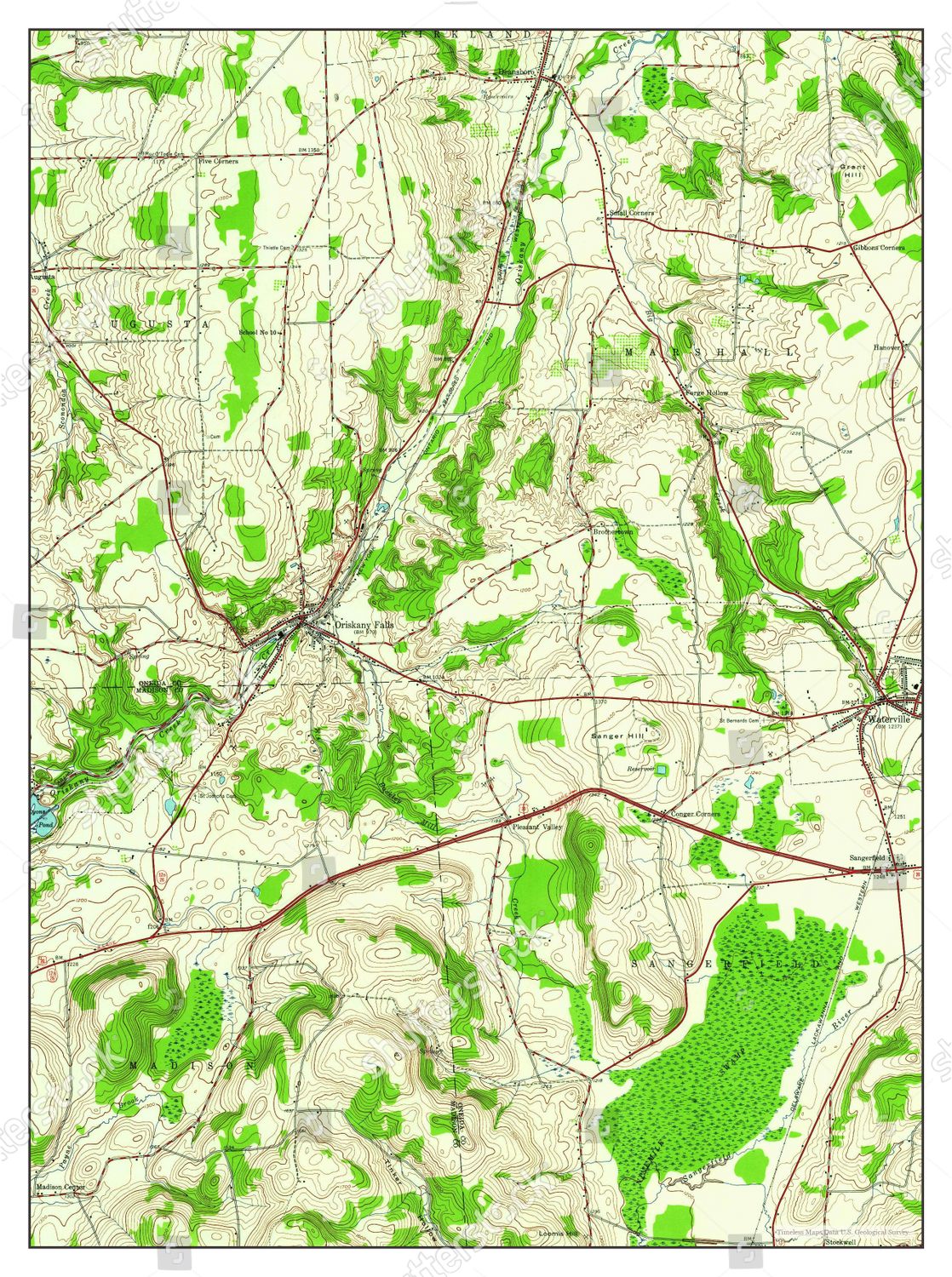 Usa Timeless Maps Oriskany Falls New Editorial Stock Photo Stock