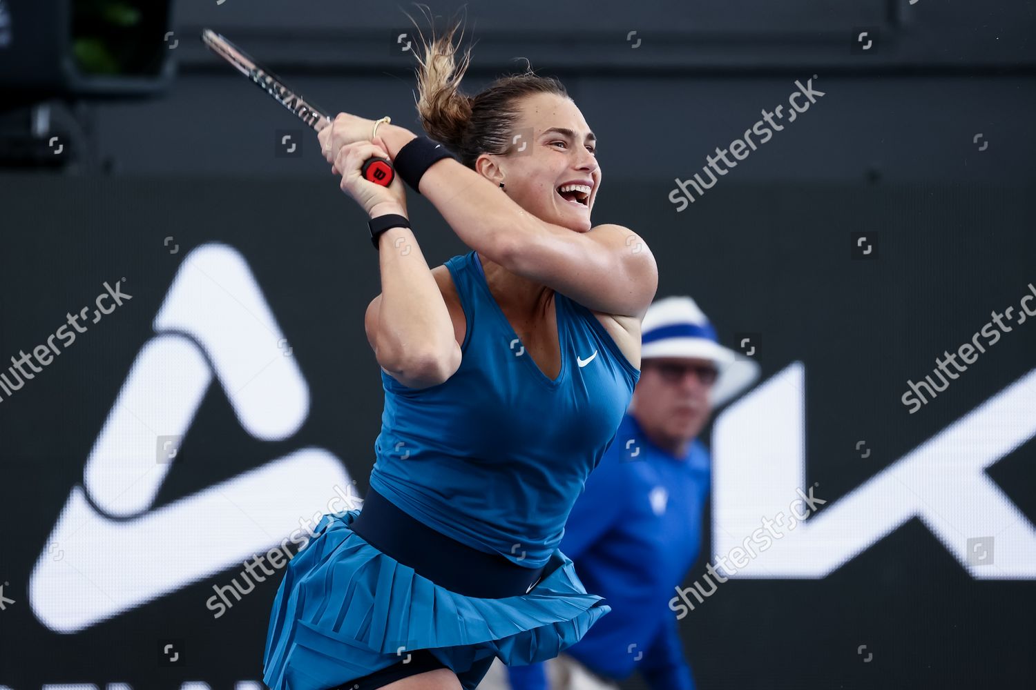 Aryna Sabalenka Belarus Plays Backhand During Editorial Stock Photo ...