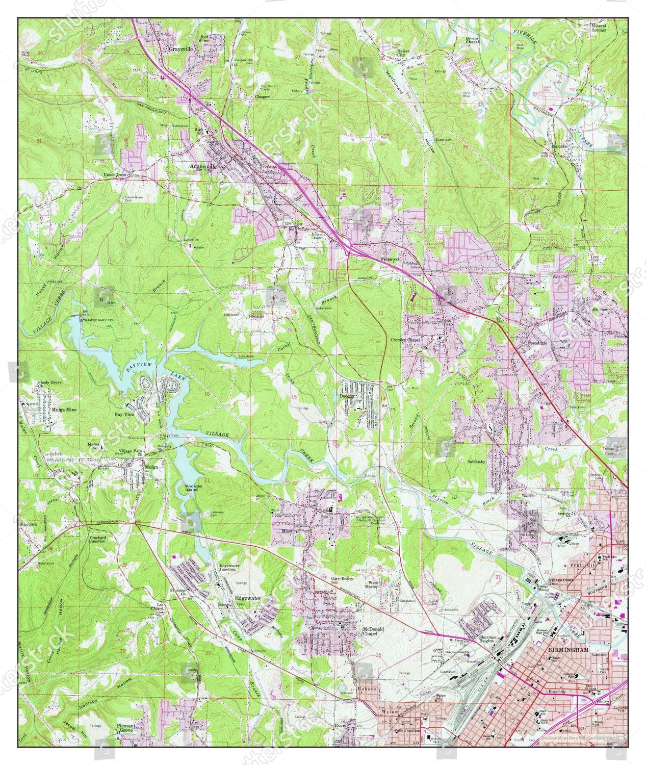 Usa Timeless Maps Adamsville Alabama Map Editorial Stock Photo Stock