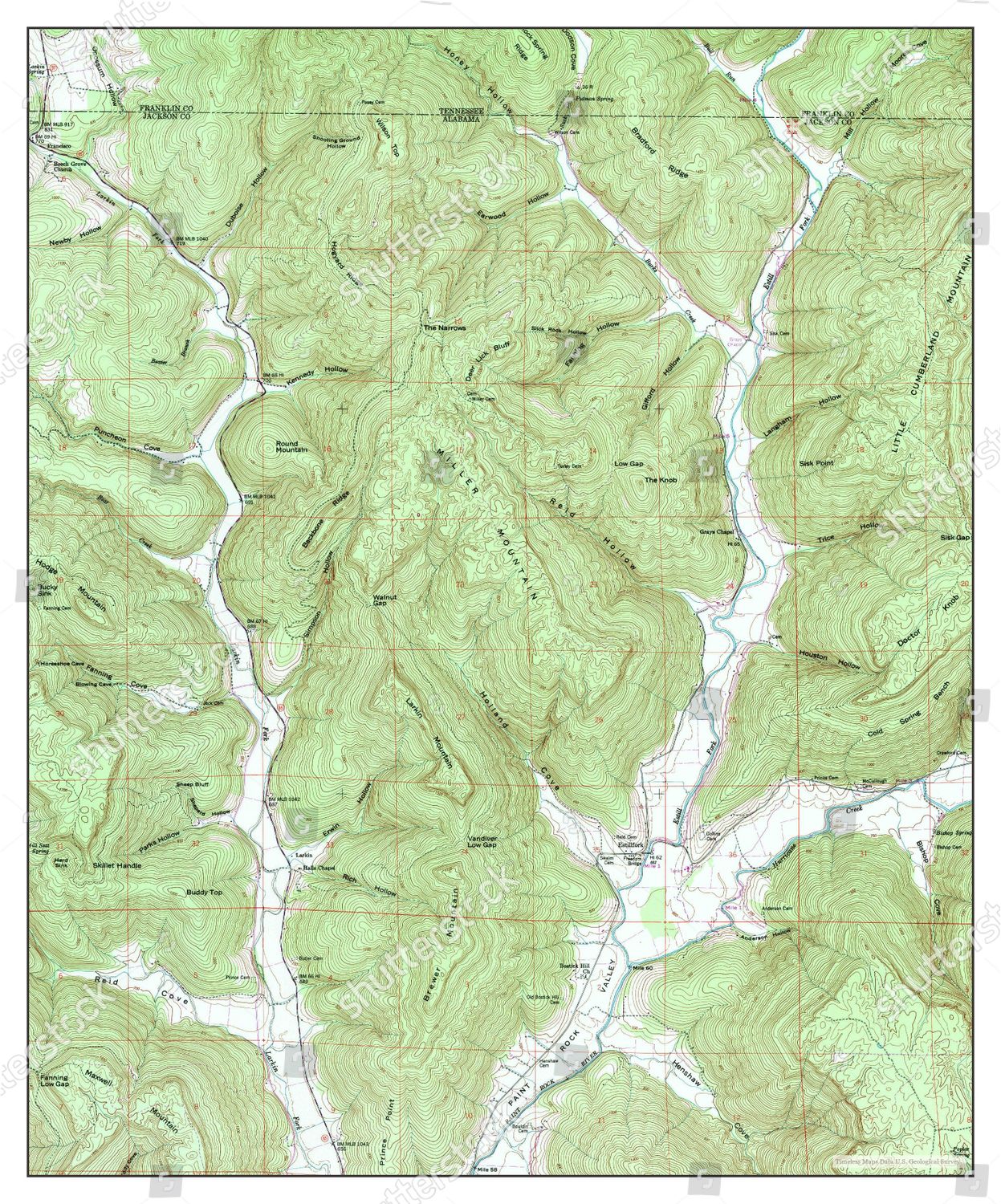 Usa Timeless Maps Estill Fork Alabama Editorial Stock Photo Stock