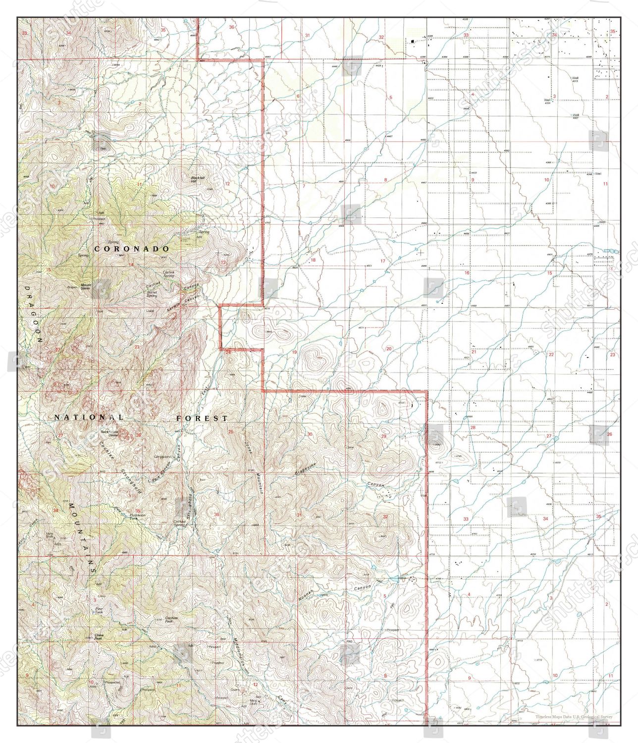 Usa Timeless Maps Cochise Stronghold Arizona Editorial Stock Photo ...