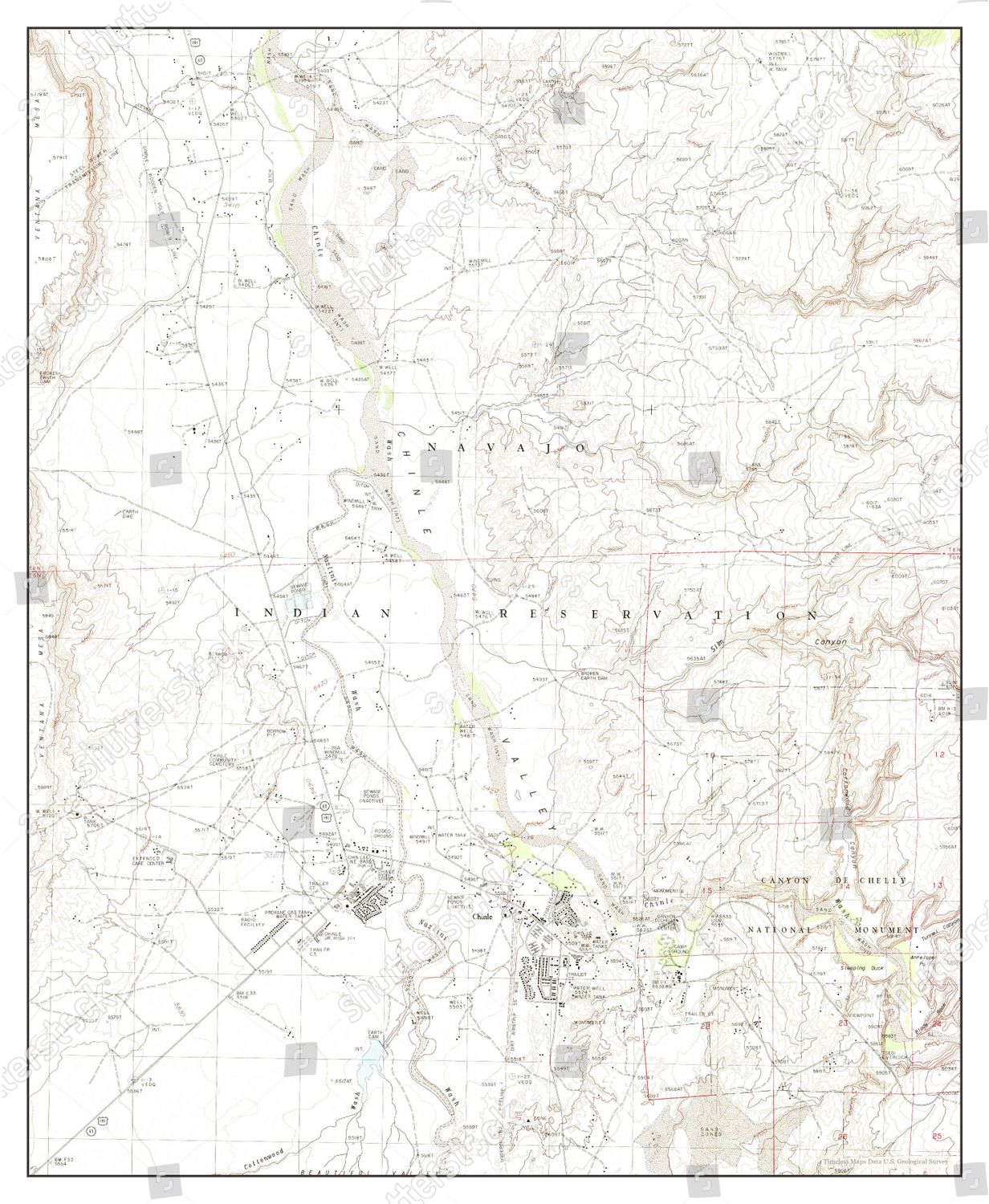 Usa Timeless Maps Chinle Arizona Map Editorial Stock Photo Stock