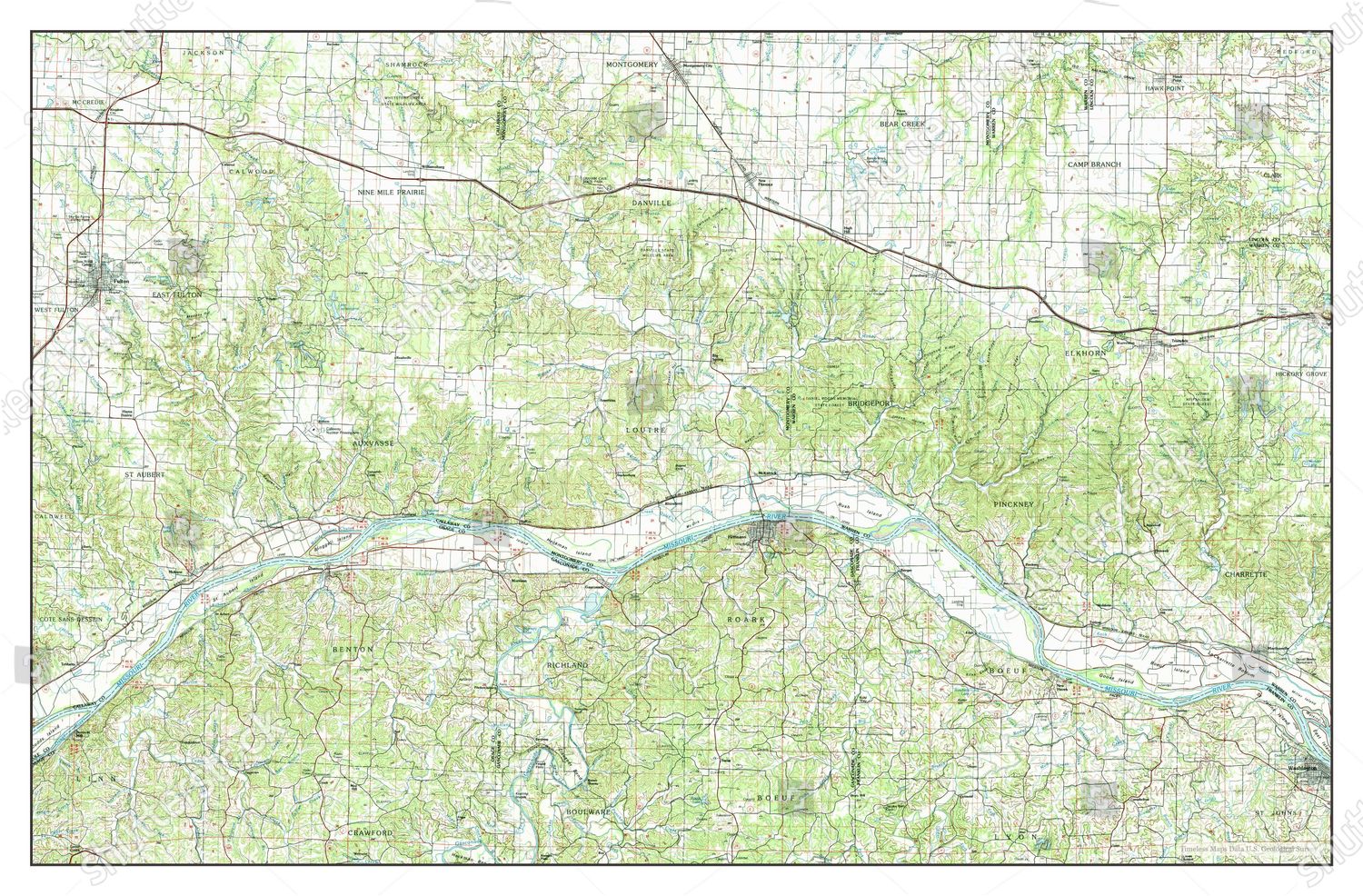 Usa Timeless Maps Fulton Missouri Map Editorial Stock Photo - Stock ...