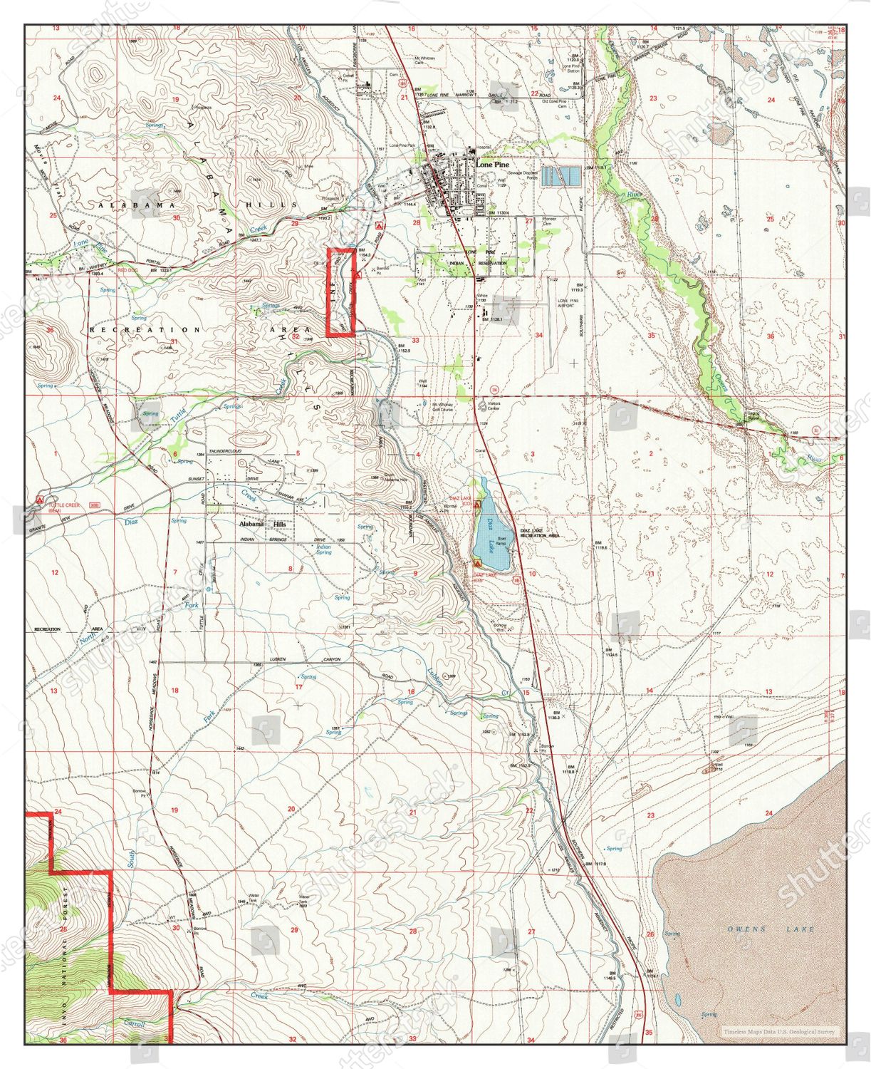 Usa Timeless Maps Lone Pine California Editorial Stock Photo - Stock ...