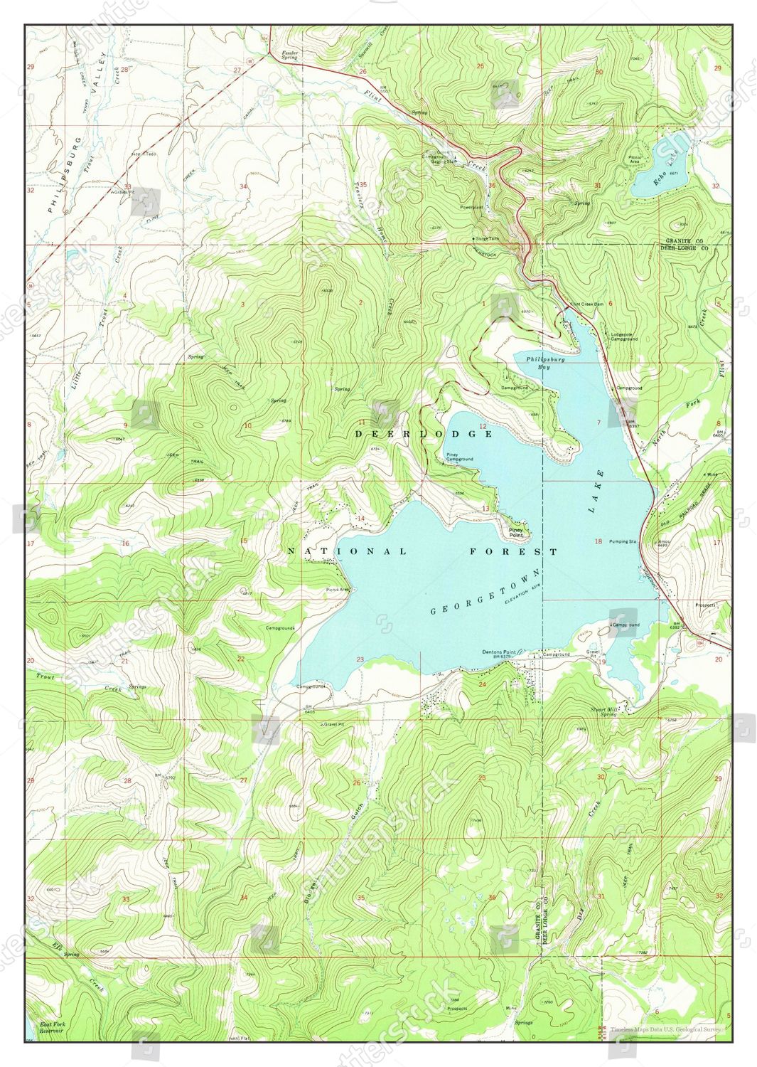 Usa Timeless Maps Georgetown Lake Montana Editorial Stock Photo - Stock ...