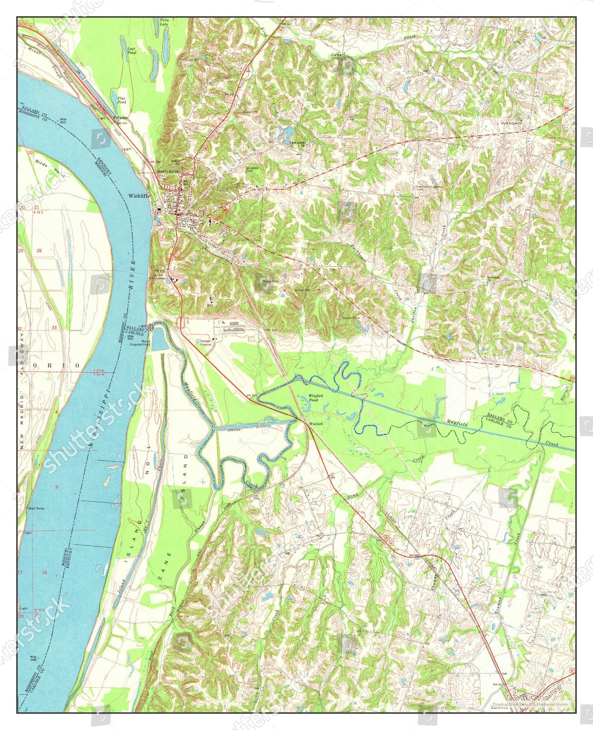 Usa Timeless Maps Wickliffe Kentucky Map Editorial Stock Photo Stock