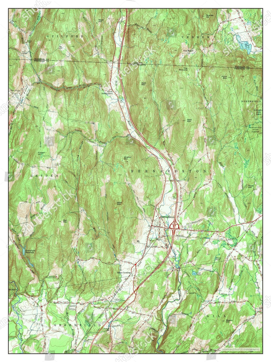 Usa Timeless Maps Bernardston Massachusetts Map Editorial Stock Photo Stock Image Shutterstock