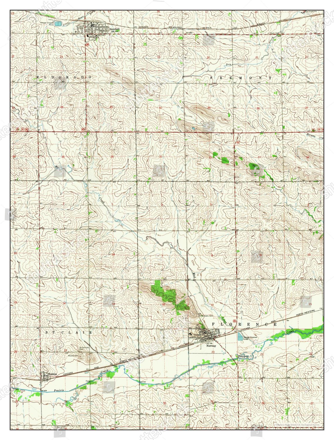 Usa Timeless Maps Newhall Iowa Map Editorial Stock Photo Stock Image Shutterstock