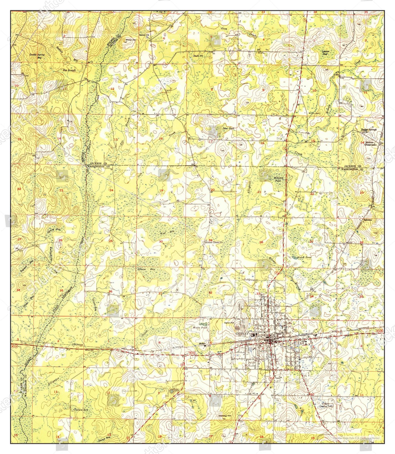 Usa Timeless Maps Chipley Florida - Shutterstock 12739146a 