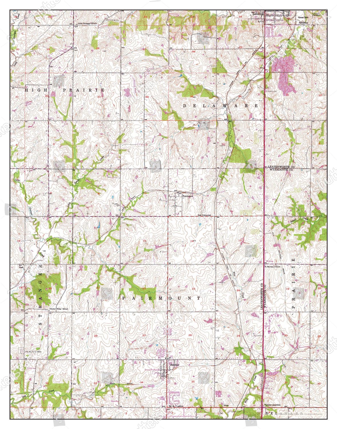 Usa Timeless Maps Basehor Kansas Map Editorial Stock Photo Stock