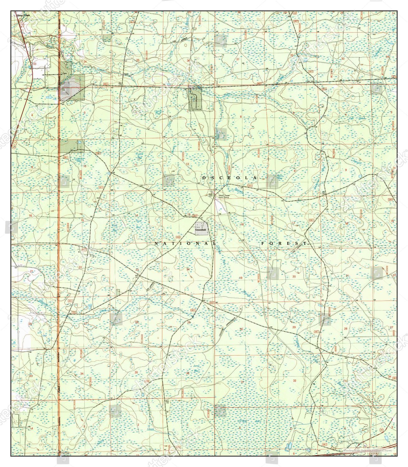 Usa Timeless Maps Deep Creek Florida - Shutterstock 12743024a 