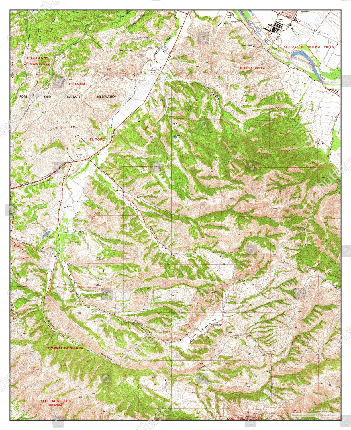 Usa Timeless Maps Spreckels California Map Editorial Stock Photo