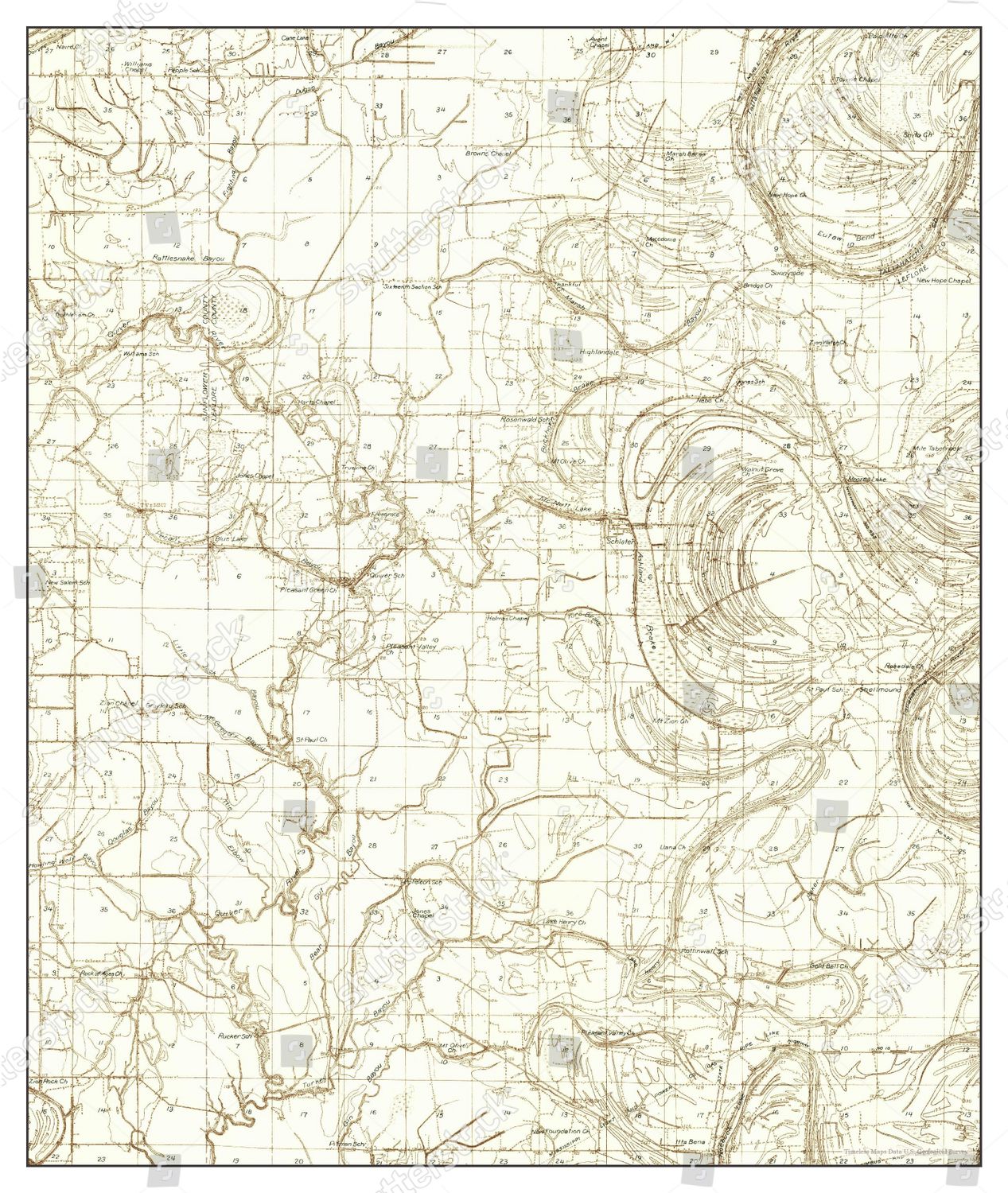 Usa Timeless Maps Schlater Mississippi Map Editorial Stock Photo