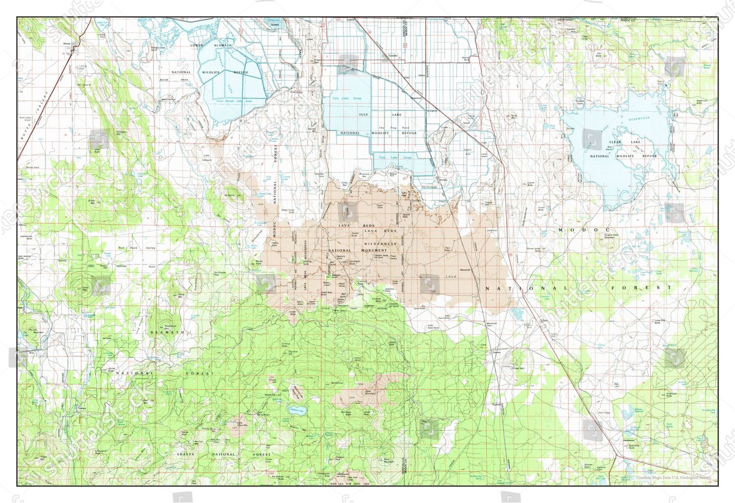 Usa Timeless Maps Tulelake California Map Editorial Stock Photo Stock