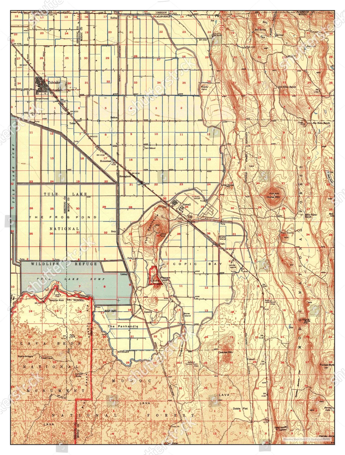 Usa Timeless Maps Tulelake California Map Editorial Stock Photo Stock