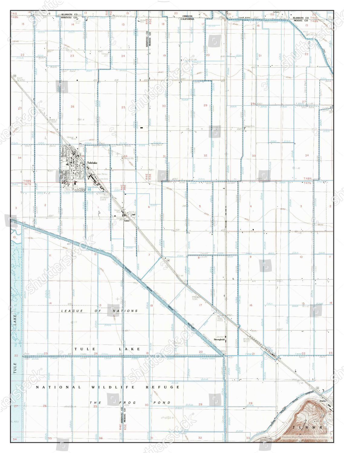 Usa Timeless Maps Tulelake California Map Editorial Stock Photo Stock