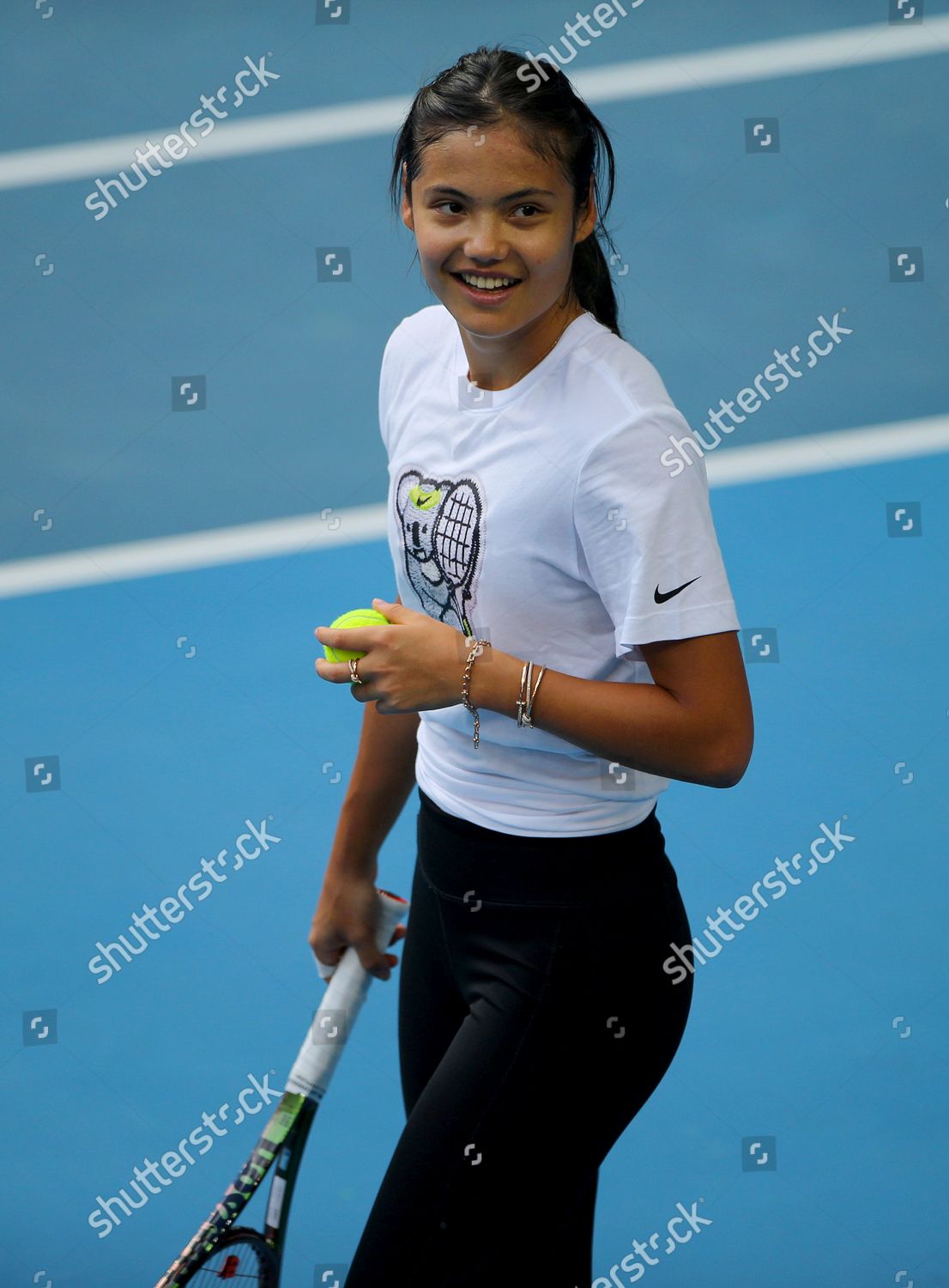 Emma Raducanu Gbr Smiles During Practice Editorial Stock Photo - Stock ...