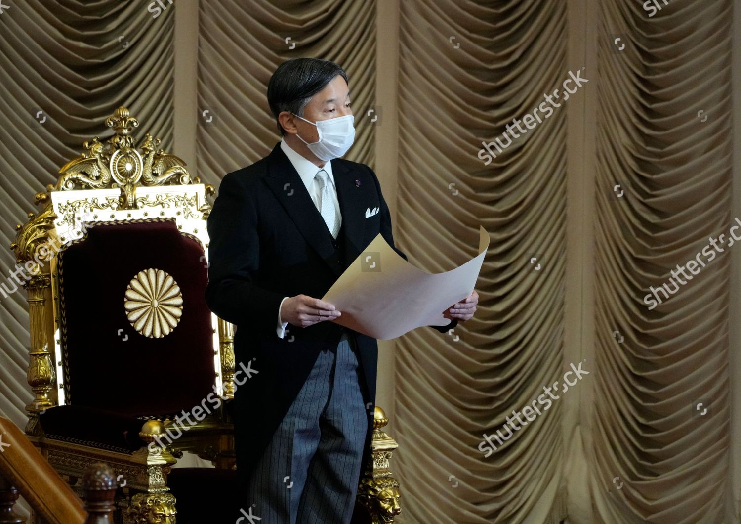 Japans Emperor Naruhito Wearing Face Mask Editorial Stock Photo - Stock ...