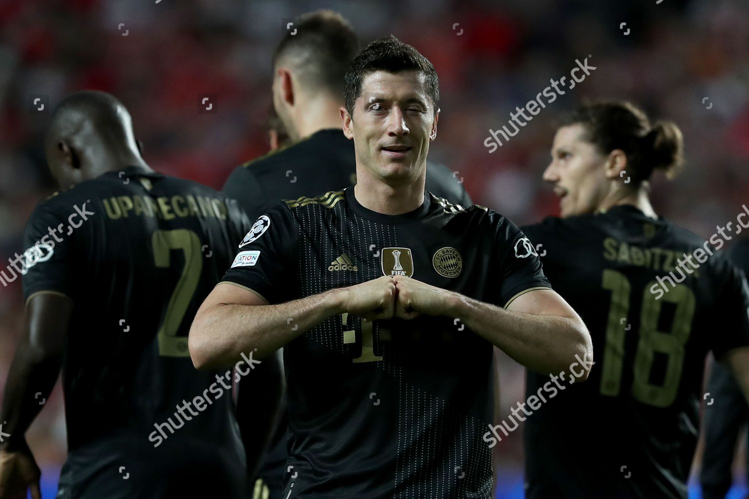 Robert Lewandowski Bayern Muenchen Celebrates During Editorial Stock