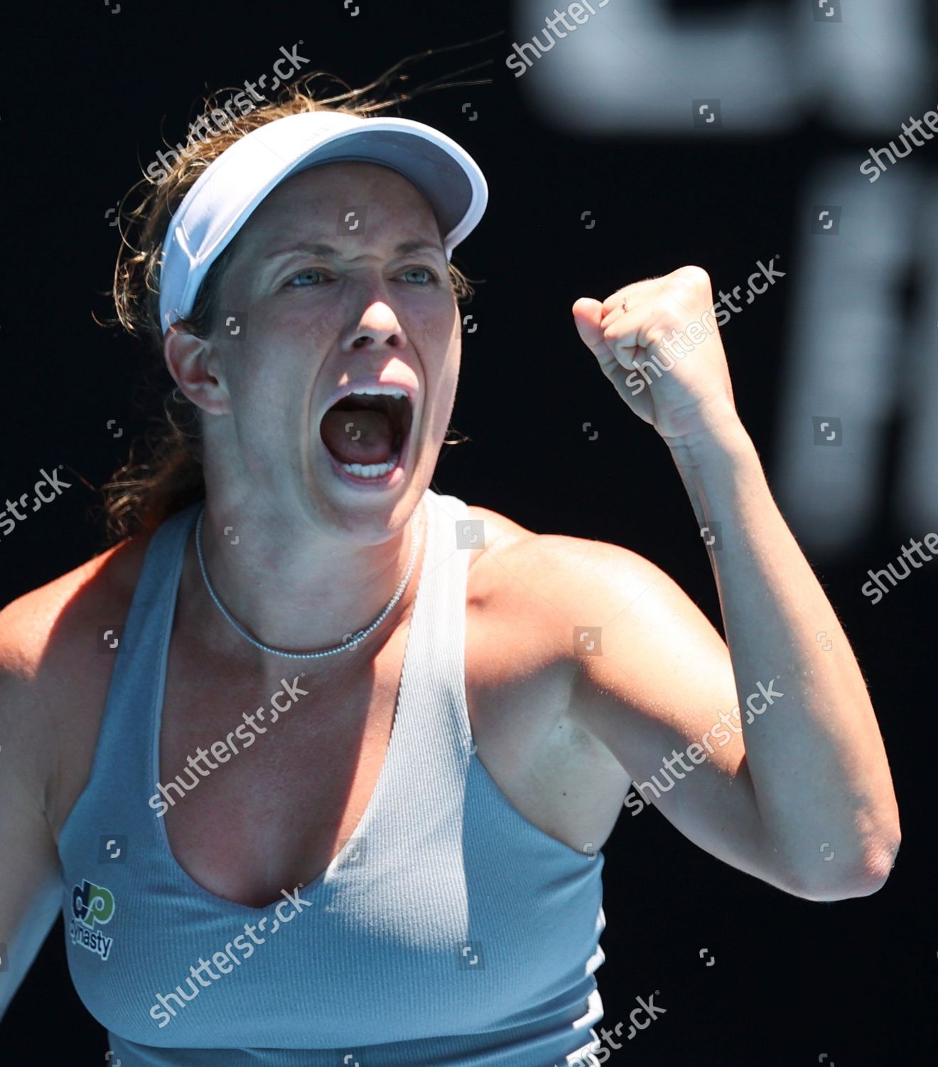 Danielle Collins Celebrates Editorial Stock Photo - Stock Image