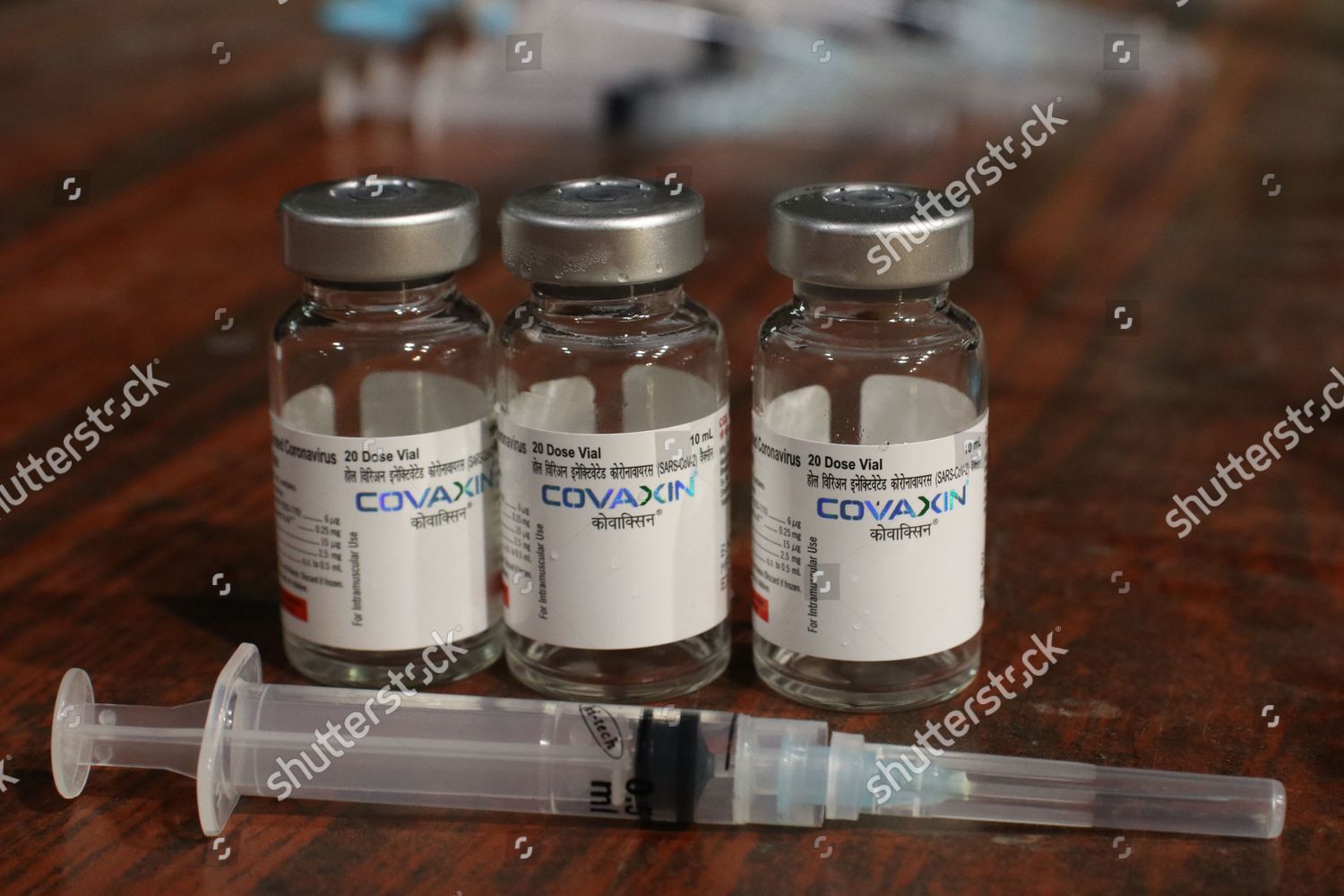 Covaxin Vial Seen During Vaccination Drive Editorial Stock Photo
