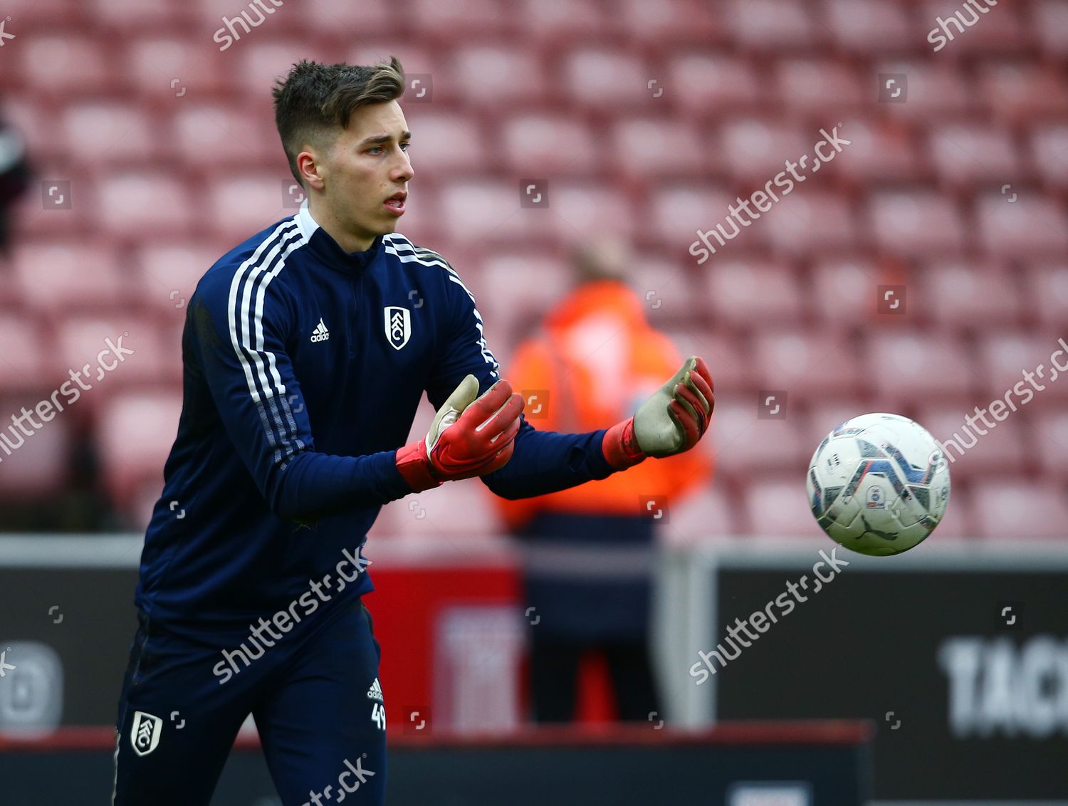 Fulham Goalkeeper Luca Ashbyhammond Warms Ahead Editorial Stock Photo ...