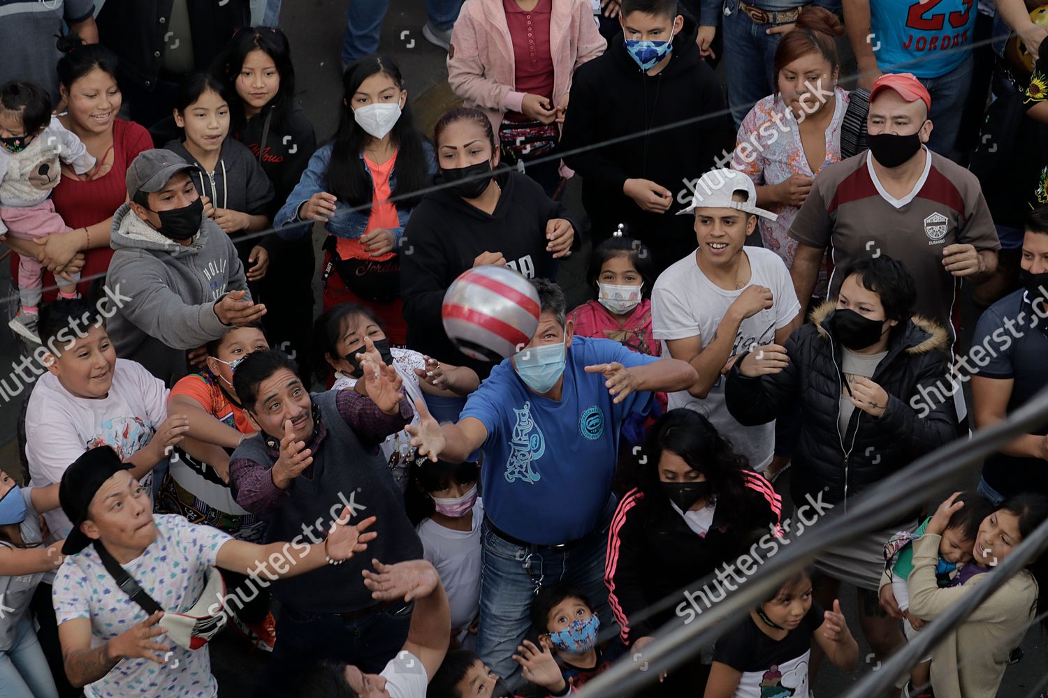 Several People Try Catch Prizes Thrown Editorial Stock Photo Stock