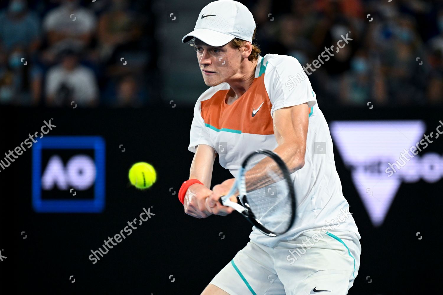 Jannik Sinner Italy Action Against Stefanos Editorial Stock Photo