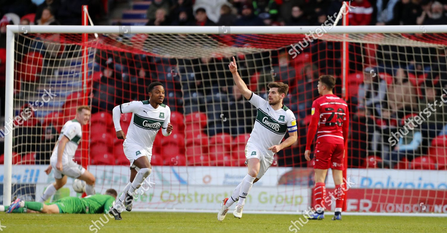 Goal Celebrations Joe Edwards Plymouth Argyle Editorial Stock Photo ...