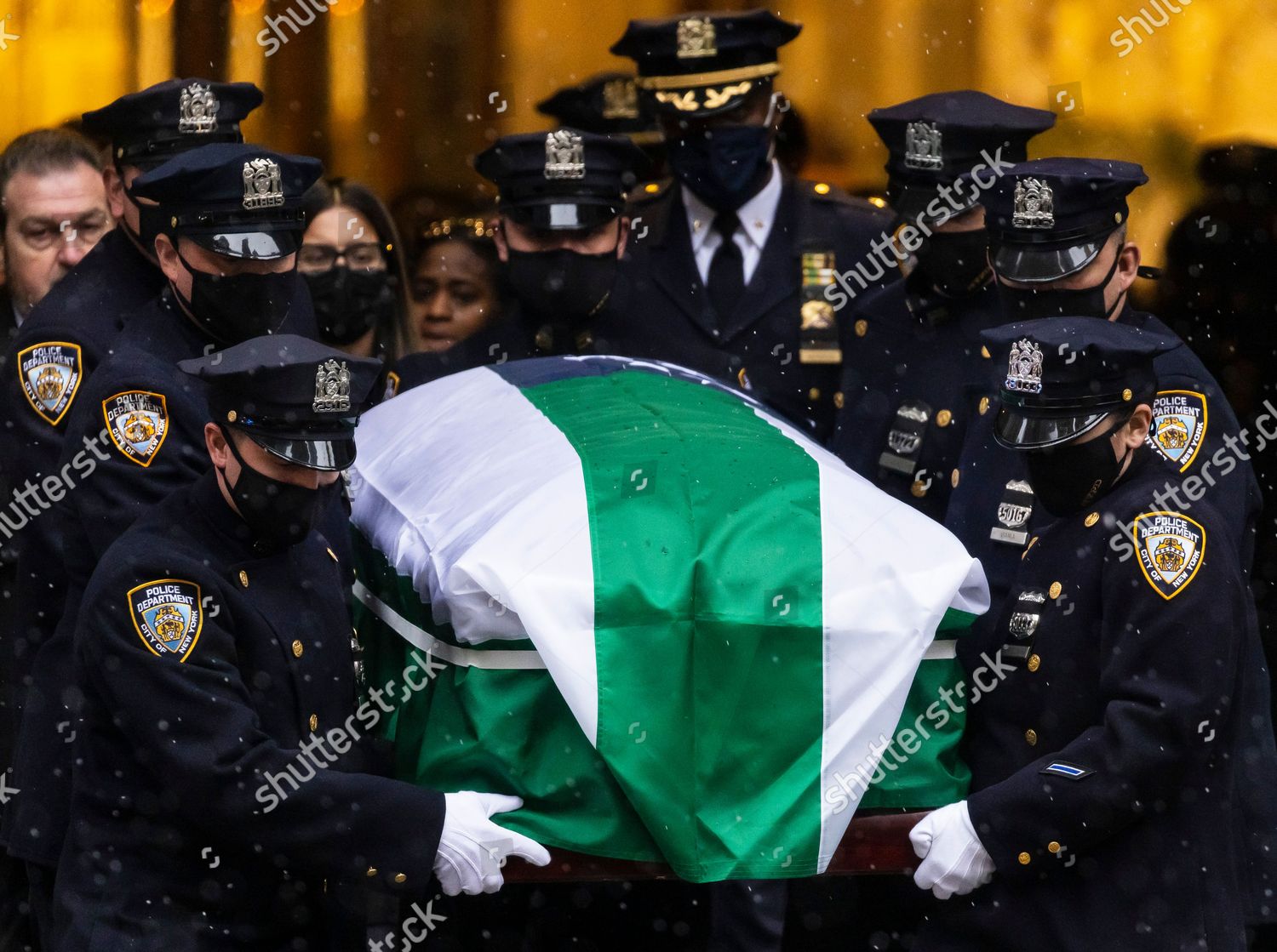 Casket Slain New York City Police Editorial Stock Photo Stock Image