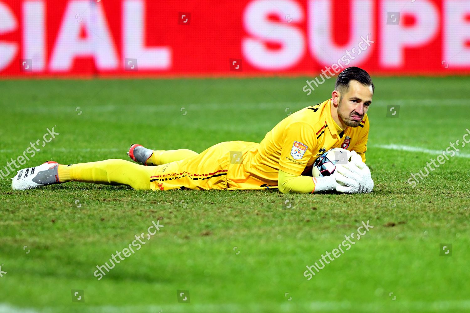 Players of CFR Cluj, at the beginning of the game against FC Botosani,  disputed on Dr Constantin Radulescu Stadium, 31 January 2022, in Cluj-Napoca,  Romania (Photo by Flaviu Buboi/NurPhoto Stock Photo 