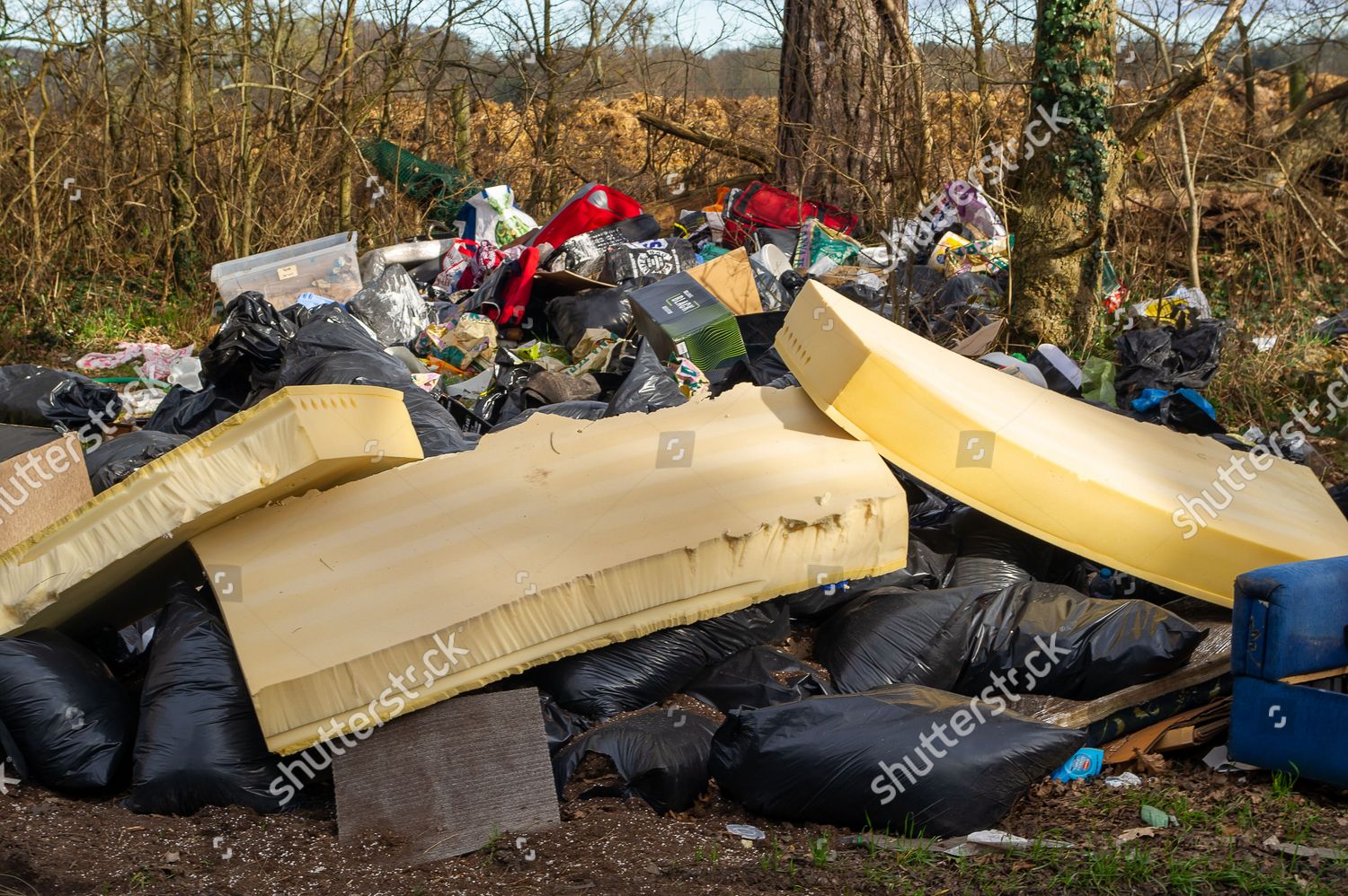 Illegal Fly Tipping Along Country Lane Editorial Stock Photo Stock   Shutterstock 12786664c 