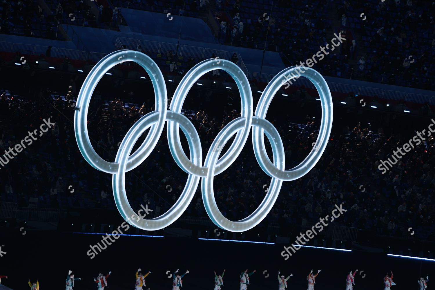 Olympic Rings Seen During Opening Ceremony Editorial Stock Photo ...