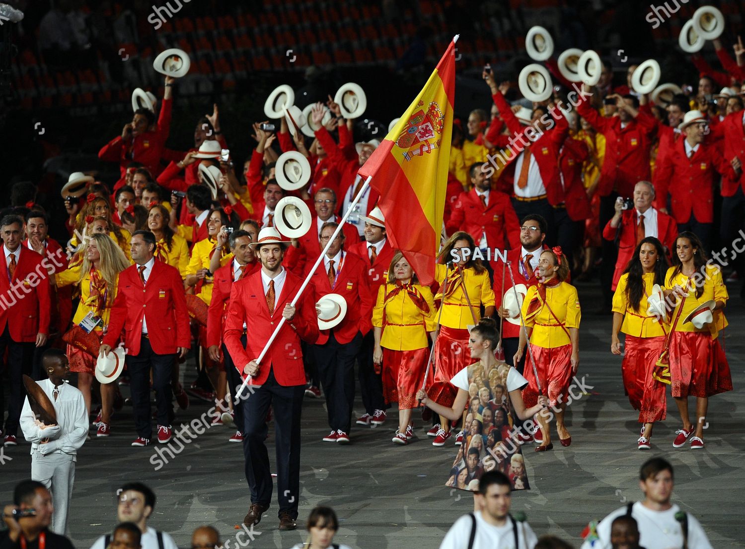 Spain Athletes Enter National Stadium Parade Editorial Stock Photo