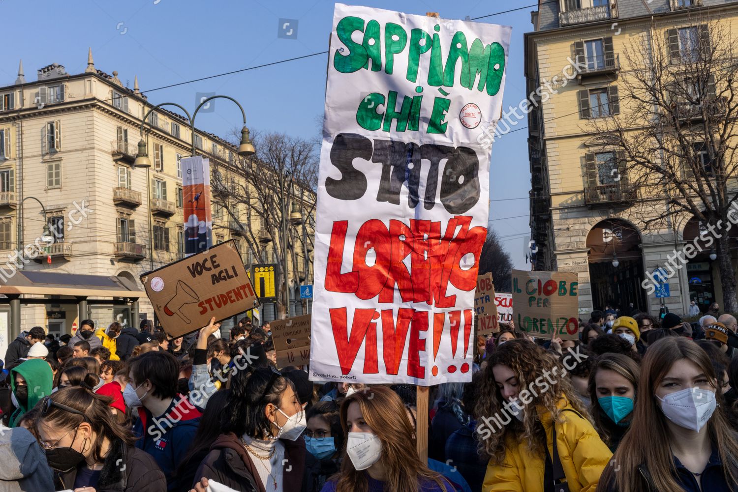 Thousand Turin Students Paraded Through Center Editorial Stock Photo