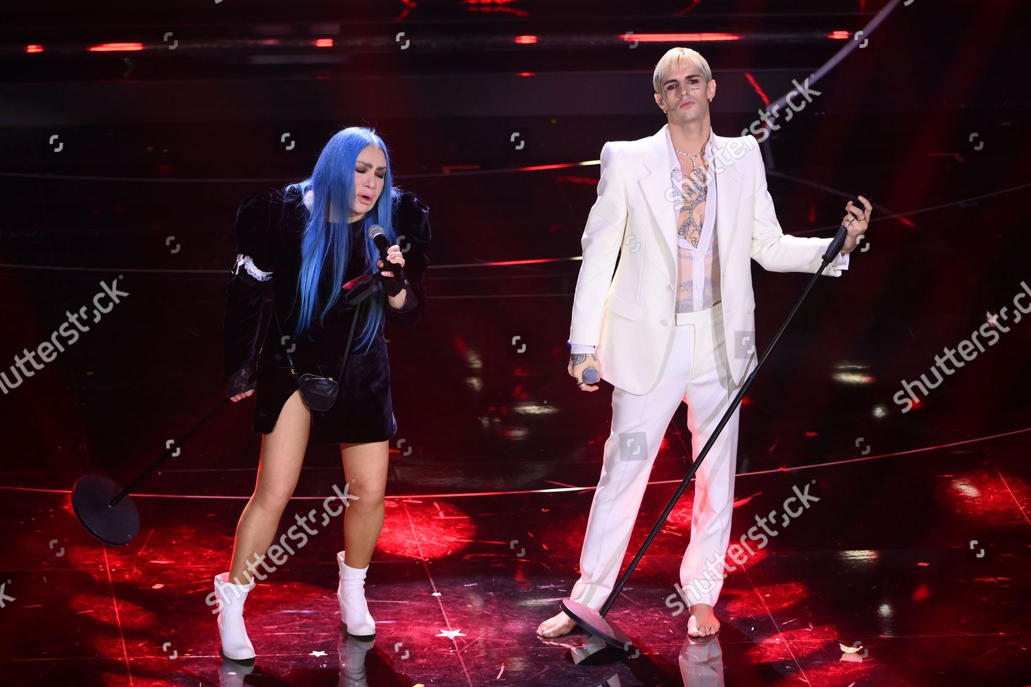 Achille Lauro Loredana Berte On Stage Editorial Stock Photo - Stock ...