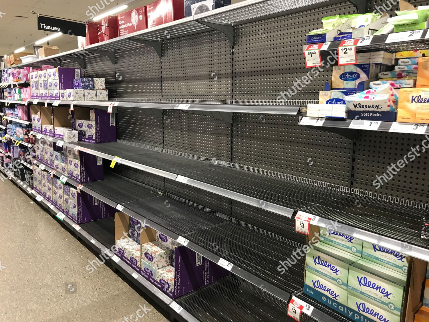 Partly Empty Shelves Tissues Woolworths Strathfield Editorial Stock