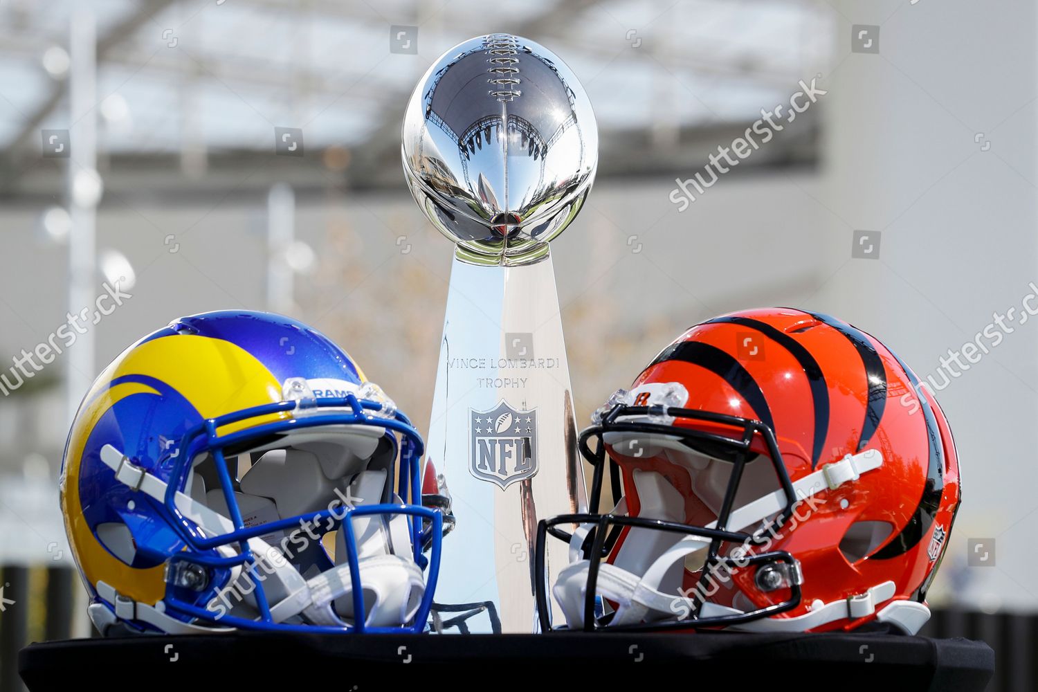 Vince Lombardi Trophy Nfl Flanked By Editorial Stock Photo - Stock Image