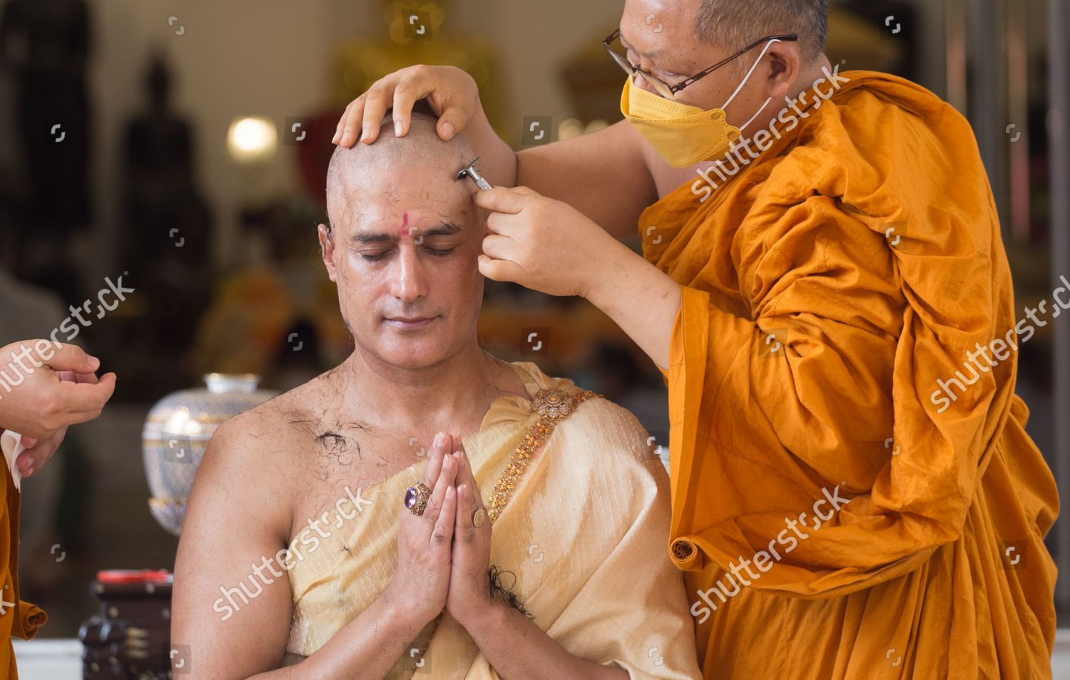 Monk Shaves Head Indian Actor Gagan Editorial Stock Photo Stock Image