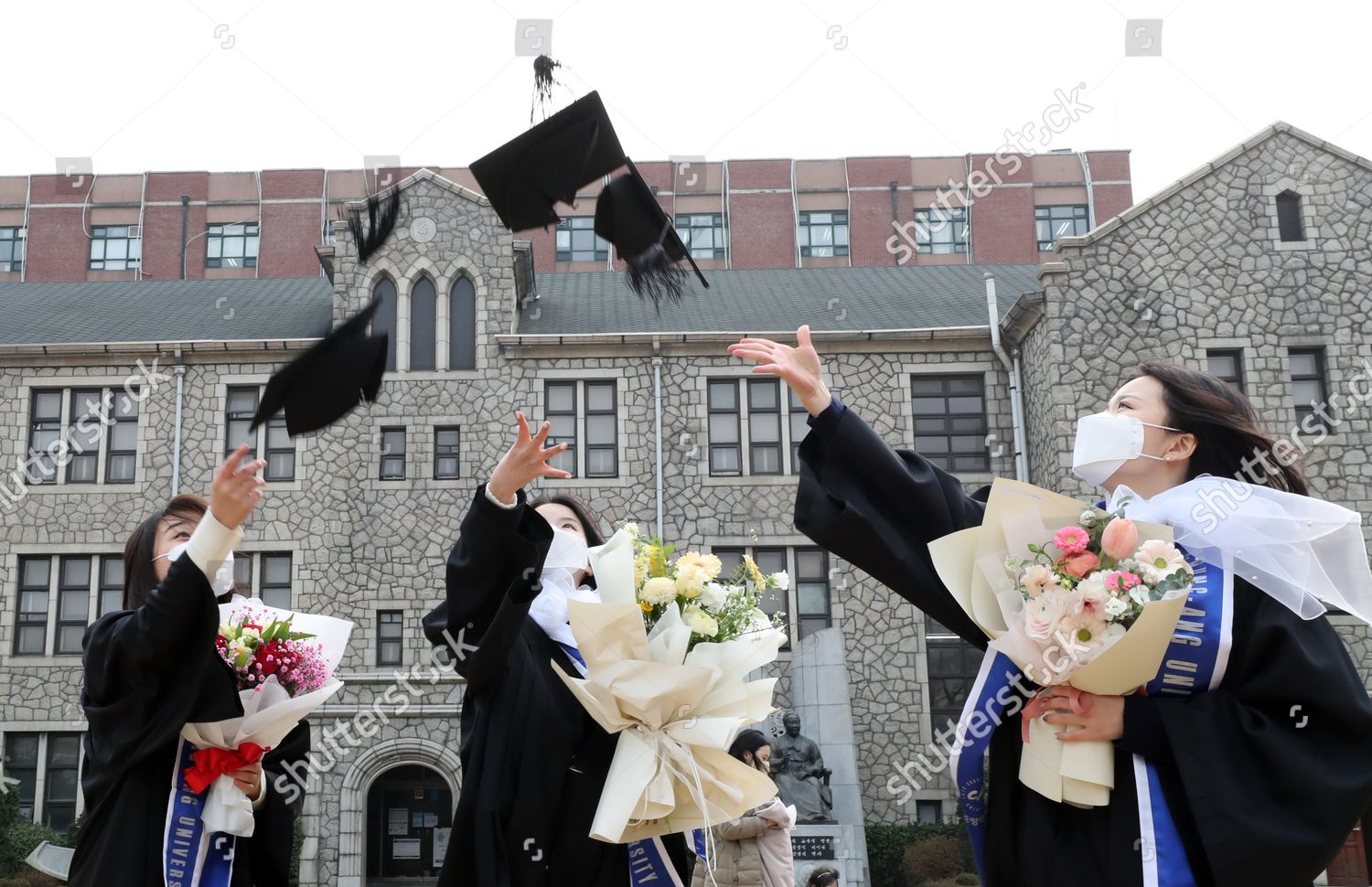Graduates Throw Their Caps Air During Editorial Stock Photo Stock