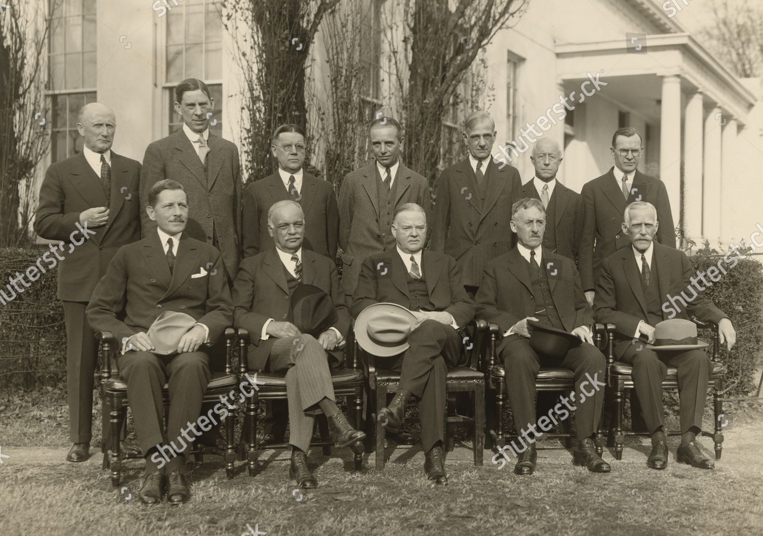 Us President Herbert Hoover Seated Center Editorial Stock Photo Stock