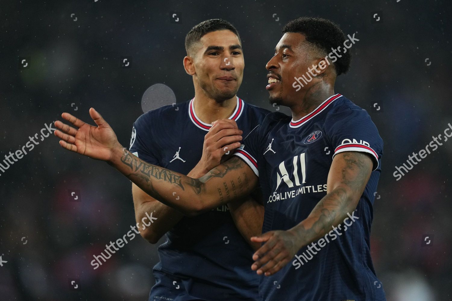 Achraf Hakimi Presnel Kimpembe Psg Celebrating Editorial Stock Photo -  Stock Image