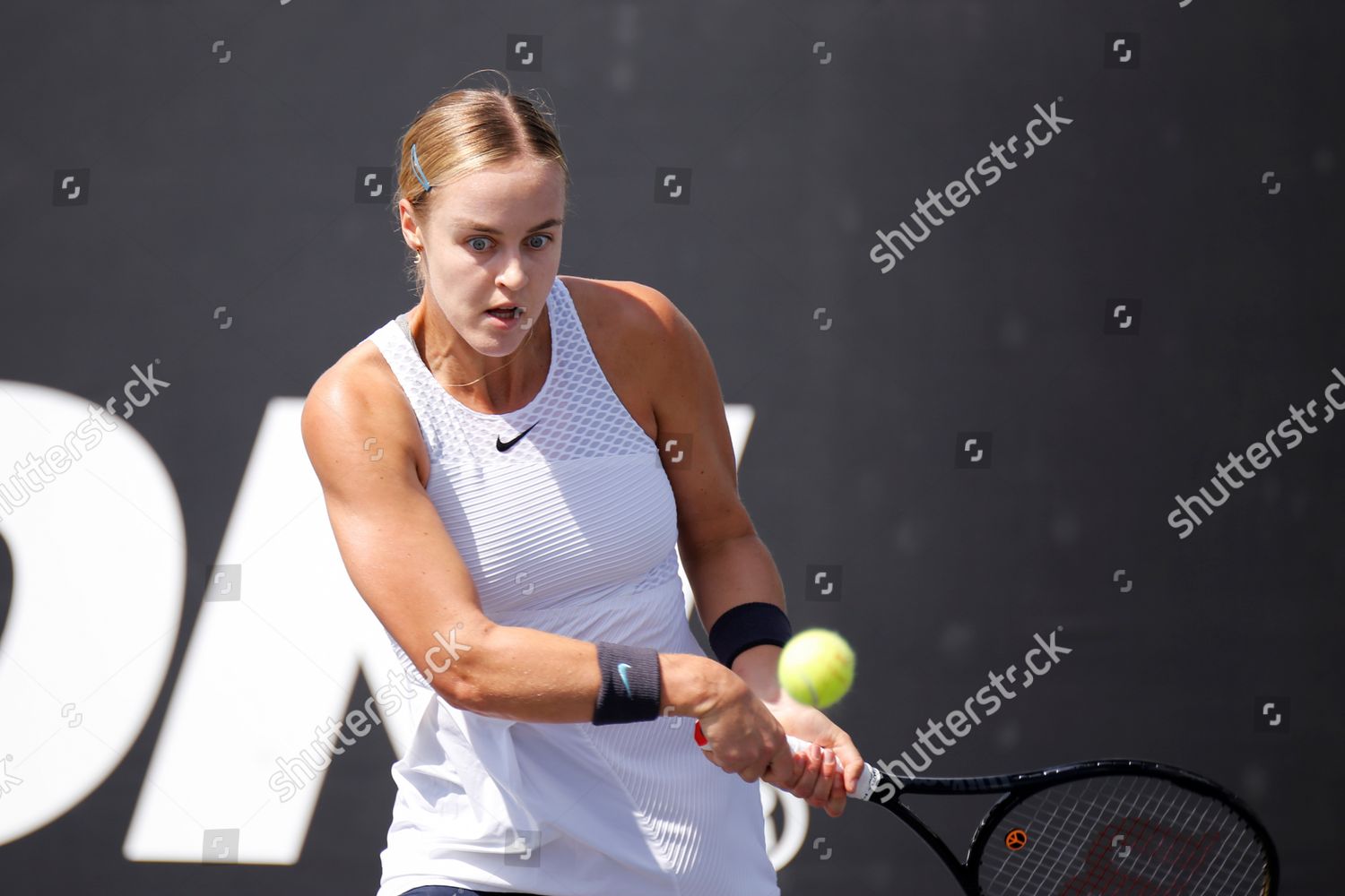 Russian Tennis Player Anna Kalinskaya Action Editorial Stock Photo