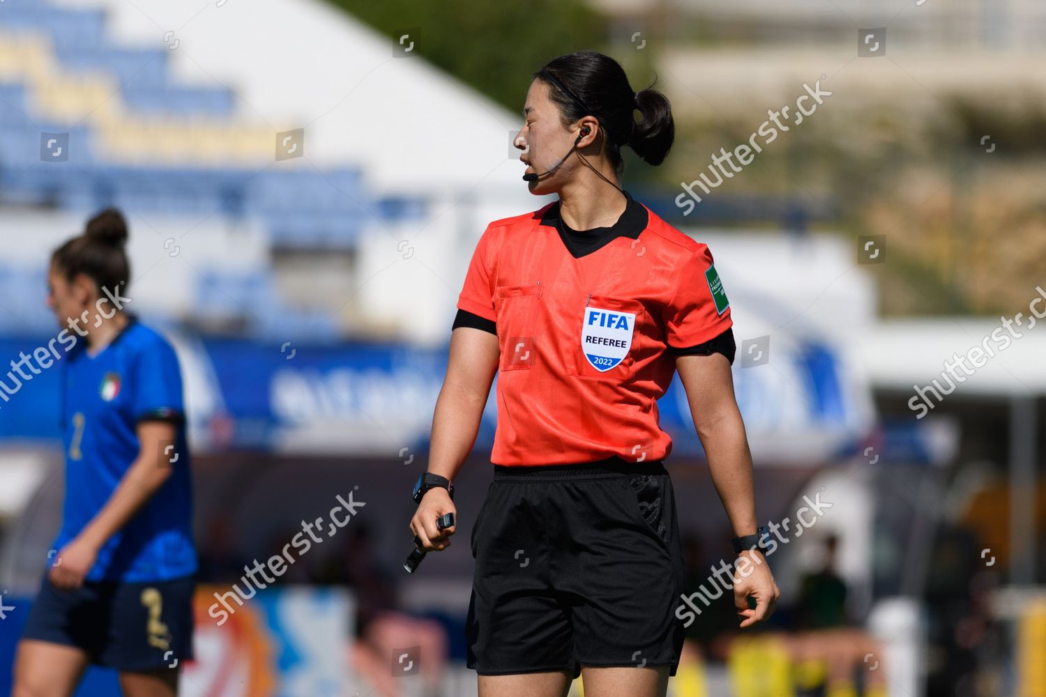 Referee Yu Jeong Kim During Algarve Editorial Stock Photo Stock Image