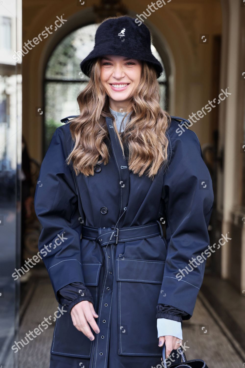 Josephine Skriver Seen During Milan Fashion Editorial Stock Photo