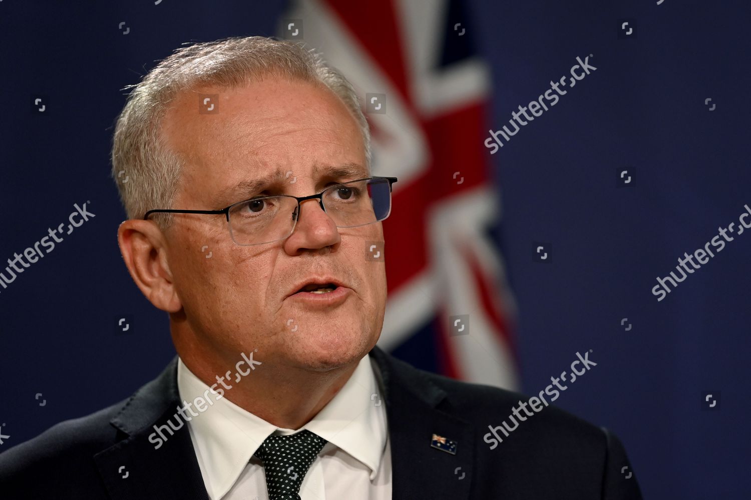 Australian Prime Minister Scott Morrison Speaks Editorial Stock Photo ...