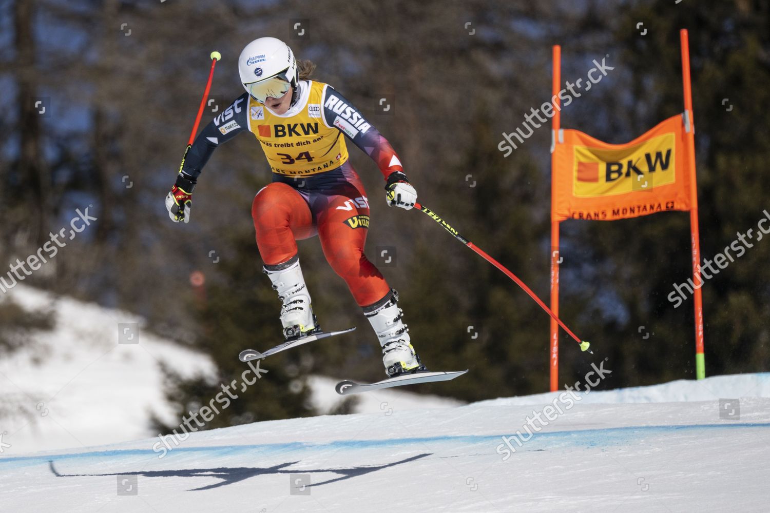 Julia Pleshkova Russia Speeds Down Slope Editorial Stock Photo - Stock ...