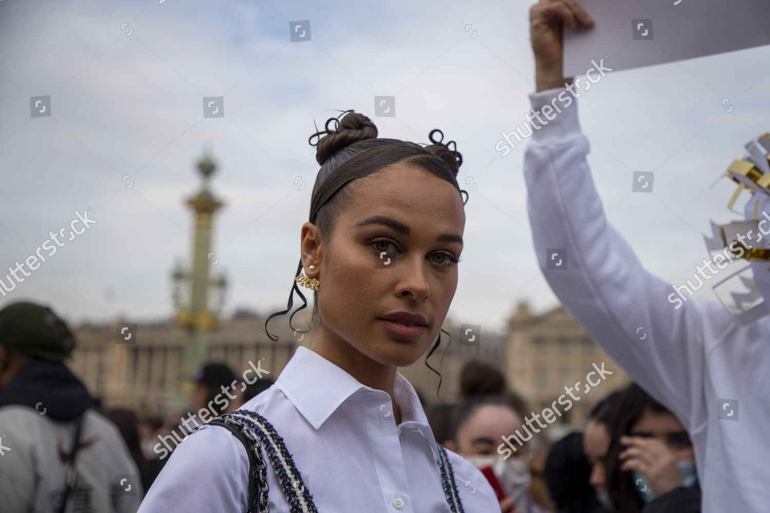 Sarah Lysander Outside Dior Fashion Show Editorial Stock Photo - Stock